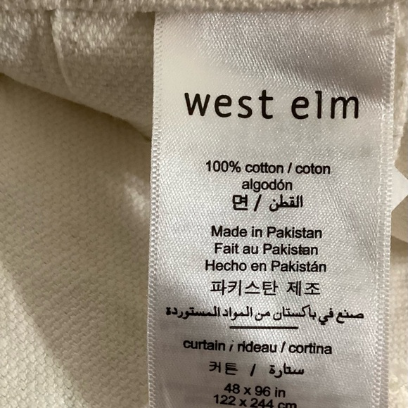 West Elm Echo Print. 2 gray and cream curtains - Picture 9 of 14